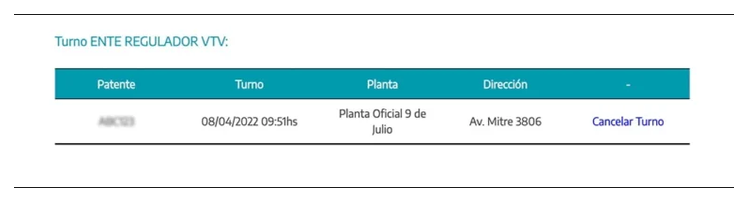 Paso 3 para consultar o cambiar el turno de la VTV en Marcos Paz